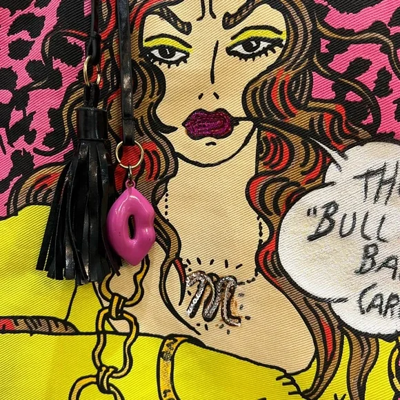 Betsey Johnson “Bulldog Bag (Arf-Arf)” Comic Pop Art Tote Custom Refreshed - Picture 4 of 16